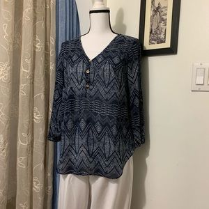 DNA Couture Blue and White Blouse